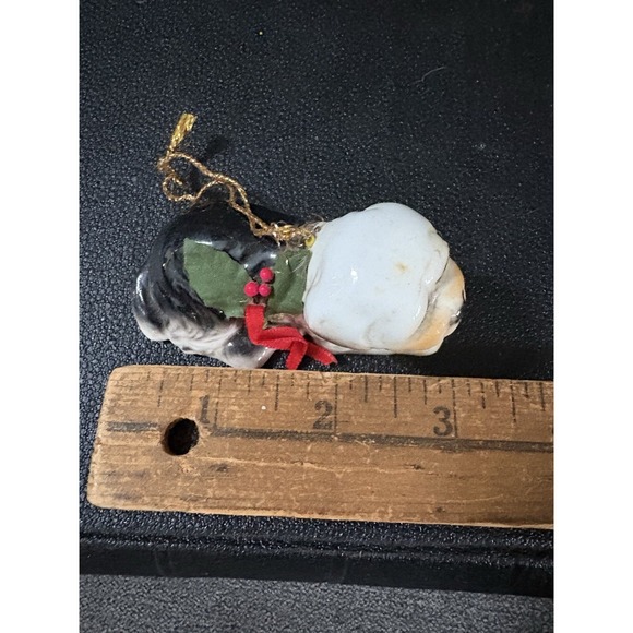 VINTAGE  SheepDog Sheep Dog Puppy Porcelain Christmas Ornament Enesco 3" long - Picture 8 of 8